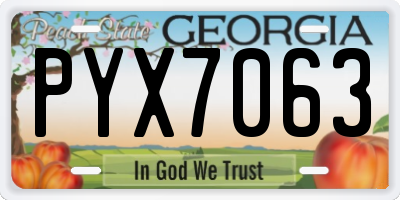 GA license plate PYX7063