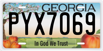 GA license plate PYX7069