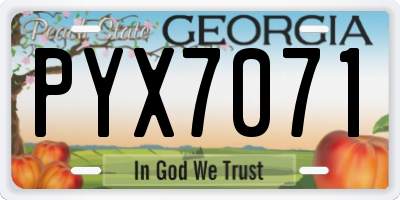 GA license plate PYX7071