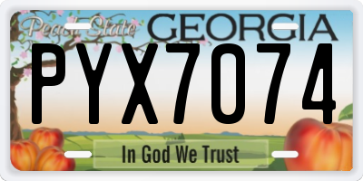GA license plate PYX7074