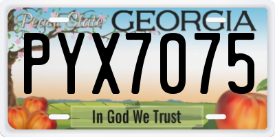 GA license plate PYX7075