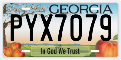 GA license plate PYX7079