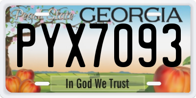 GA license plate PYX7093