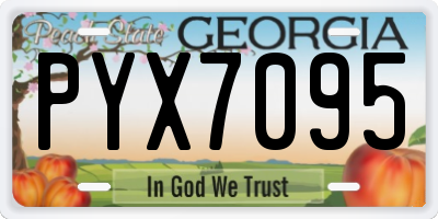 GA license plate PYX7095