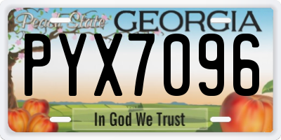 GA license plate PYX7096