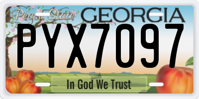 GA license plate PYX7097