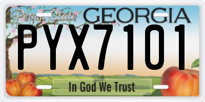 GA license plate PYX7101
