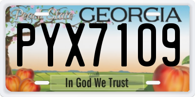 GA license plate PYX7109