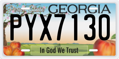 GA license plate PYX7130