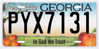 GA license plate PYX7131