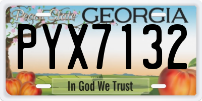 GA license plate PYX7132