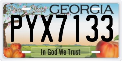 GA license plate PYX7133