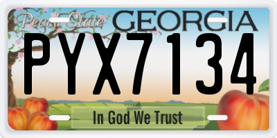 GA license plate PYX7134