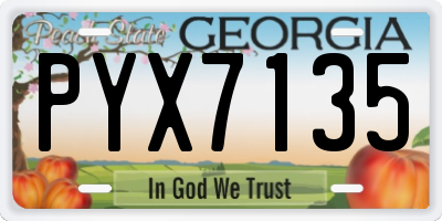 GA license plate PYX7135