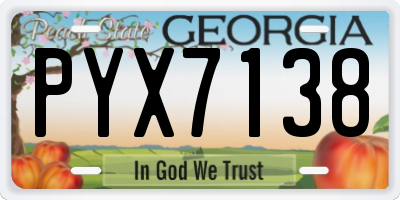 GA license plate PYX7138
