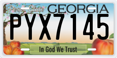 GA license plate PYX7145