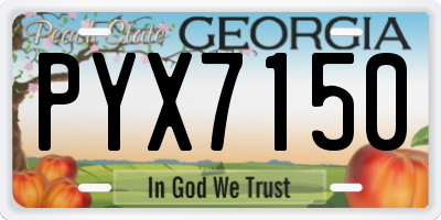 GA license plate PYX7150