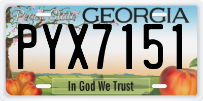 GA license plate PYX7151