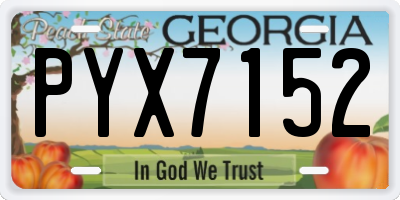 GA license plate PYX7152