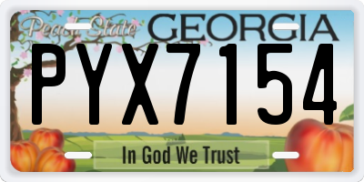 GA license plate PYX7154