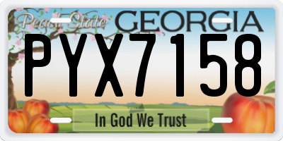GA license plate PYX7158