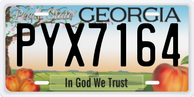 GA license plate PYX7164