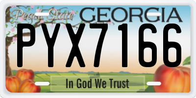 GA license plate PYX7166