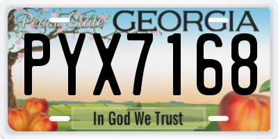 GA license plate PYX7168
