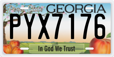 GA license plate PYX7176