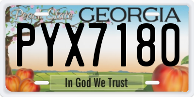 GA license plate PYX7180