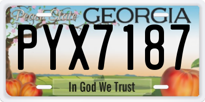 GA license plate PYX7187