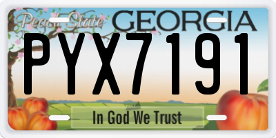 GA license plate PYX7191