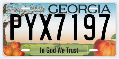 GA license plate PYX7197
