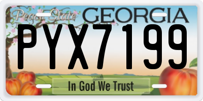 GA license plate PYX7199