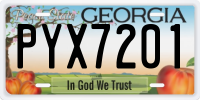 GA license plate PYX7201