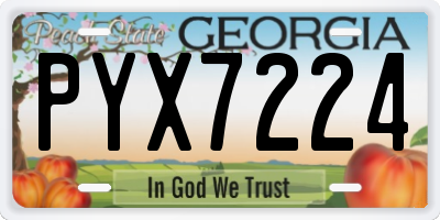 GA license plate PYX7224