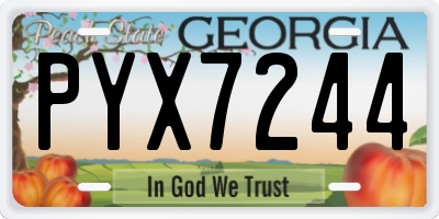 GA license plate PYX7244