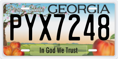 GA license plate PYX7248