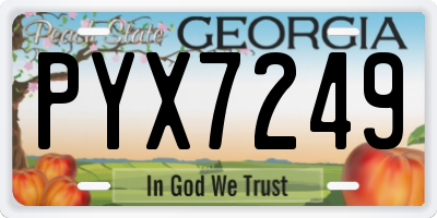 GA license plate PYX7249