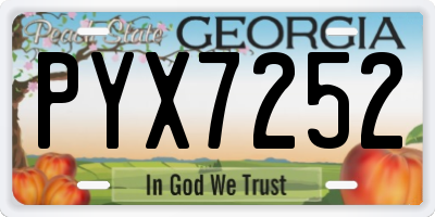 GA license plate PYX7252