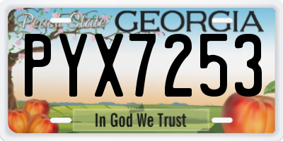 GA license plate PYX7253