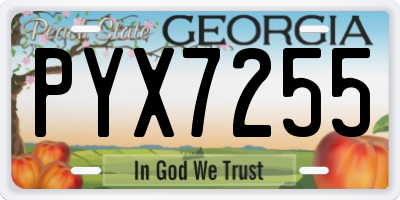 GA license plate PYX7255