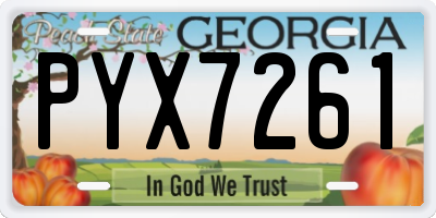 GA license plate PYX7261