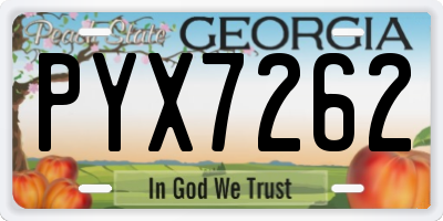 GA license plate PYX7262