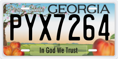 GA license plate PYX7264