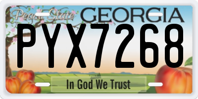 GA license plate PYX7268