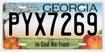 GA license plate PYX7269