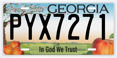 GA license plate PYX7271