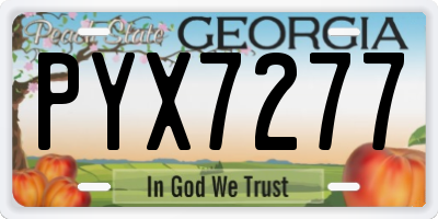 GA license plate PYX7277