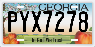 GA license plate PYX7278
